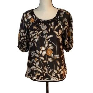 NWT Christy Lynn Lauren Black Desert Rose Print Top Sz-XS